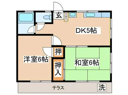 藤コーポ(2DK/1階)の間取り写真