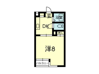 リライズ渡鹿(1K/2階)の間取り写真