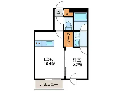 DOMAIN23 ドメイン23(1LDK/4階)の間取り写真