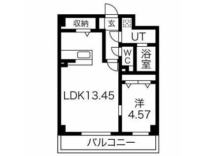 ウルフィエスタ徳川(1LDK/6階)の間取り写真