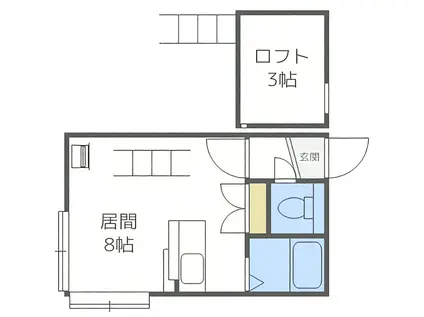 アリエル水車町(1DK/2階)の間取り写真