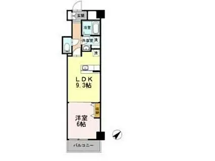 ヒルフラット大崎(1LDK/4階)の間取り写真