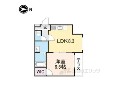 フジパレス西本町2番館(1LDK/1階)の間取り写真