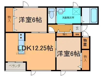 ナチュラルガーデン(2LDK/1階)の間取り写真