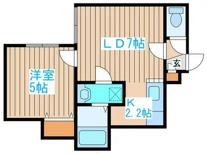 JUN2ハウス南郷(1LDK/1階)の間取り写真