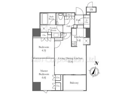 パークホームズ日本橋時の鐘通(2LDK/2階)の間取り写真