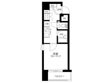 プレール・ドゥーク東京ベイ(1K/5階)の間取り写真