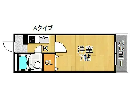 コーポリーブル16(1K/2階)の間取り写真