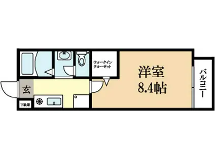 AMITIE(1K/1階)の間取り写真