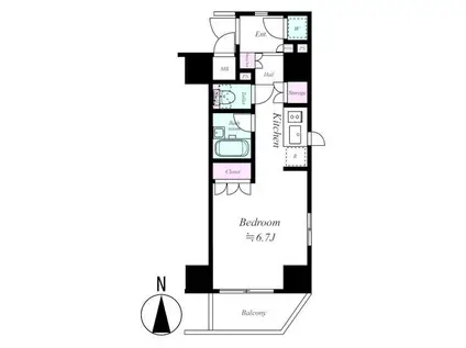 ガリシアヒルズ西麻布イースト(ワンルーム/6階)の間取り写真