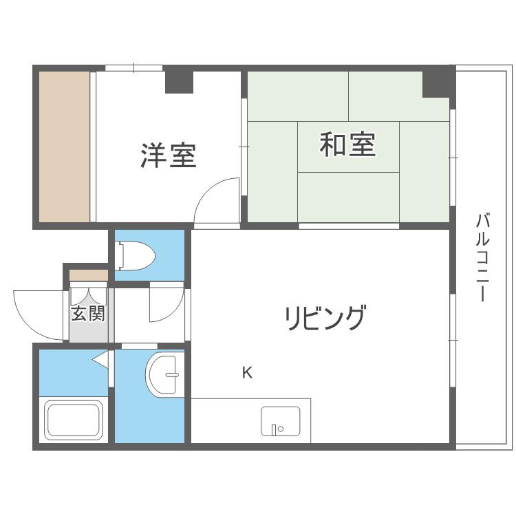 ノースシティ17(2LDK/2階)の間取り写真