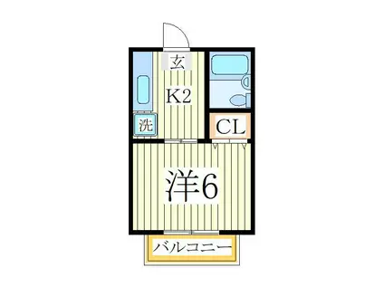 アーバンハイツ(1K/1階)の間取り写真