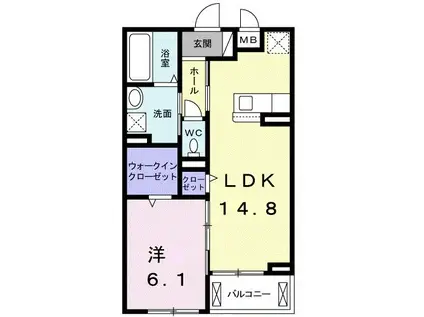 イデアルVI(1LDK/3階)の間取り写真