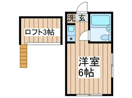 ニューコートくぬぎ山(ワンルーム/1階)の間取り写真