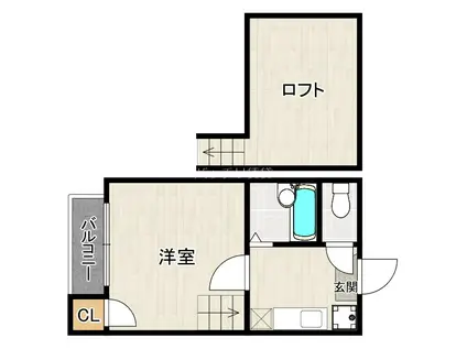 オークウッド博多(1K/1階)の間取り写真