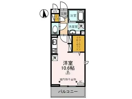 TS COURT(ワンルーム/3階)の間取り写真