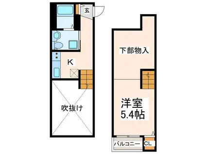 NS出水(1K/2階)の間取り写真
