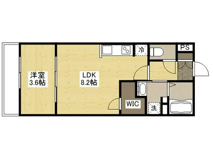 月光福山北零番館(1LDK/3階)の間取り写真