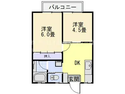 グリーンハイツ相良(2DK/2階)の間取り写真