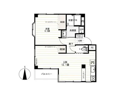 シティパル若宮1番館(1LDK/3階)の間取り写真