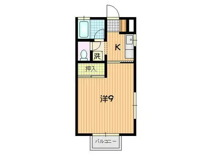 パストラルハイツ2号(1K/2階)の間取り写真