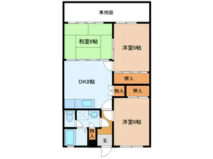 コーポ重政(3DK/1階)の間取り写真