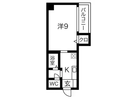アビタシオン鶴舞(1K/4階)の間取り写真