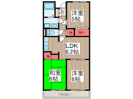 アーバンレジデンス(3LDK/1階)の間取り写真