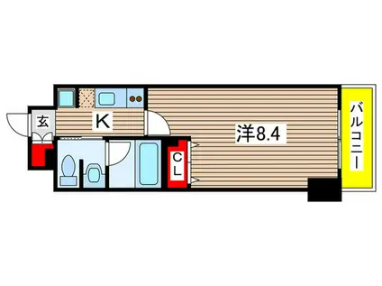 ウィルテラス千葉中央(1K/13階)の間取り写真