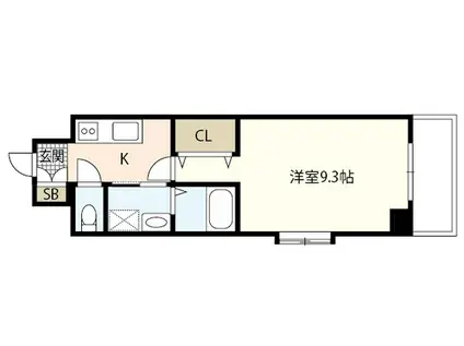 GRACE ウエスト CITY(1K/9階)の間取り写真