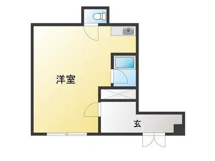 いそべマンション(ワンルーム/1階)の間取り写真