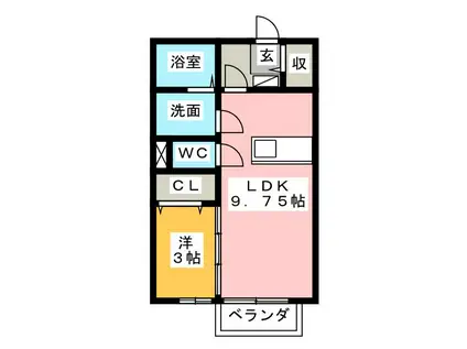 フェンテ(1LDK/1階)の間取り写真