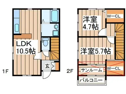 LA LUCE(2LDK/1階)の間取り写真