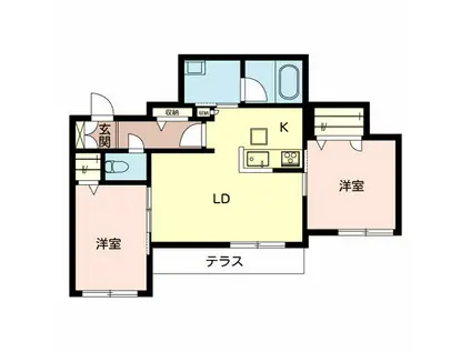 プレジール(2LDK/1階)の間取り写真