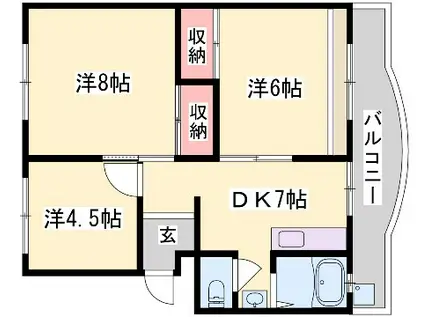 溝口ハイツ(3DK/2階)の間取り写真