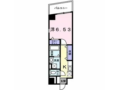アベニュー美園(1K/6階)の間取り写真