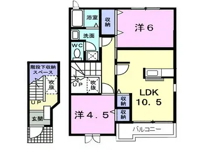 PARTERREIII(2LDK/2階)の間取り写真