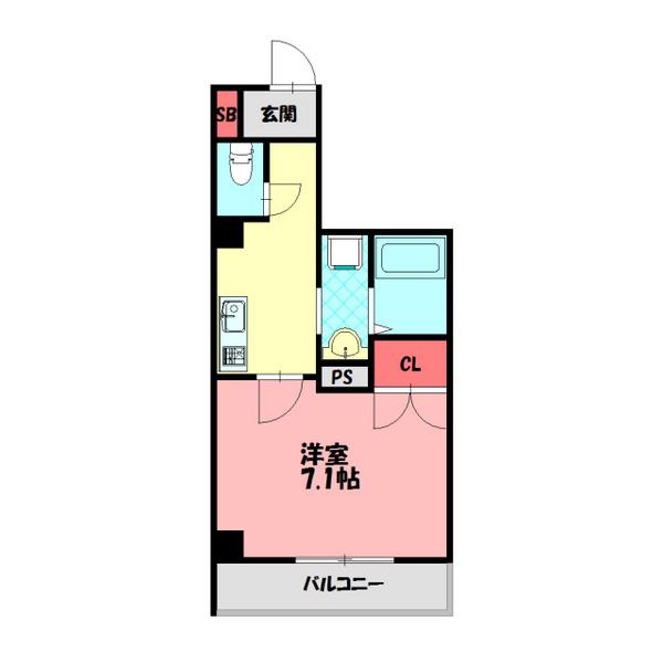 IF城北(1K/3階)の間取り写真