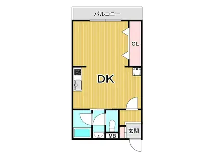 ドムール甲子園(1DK/3階)の間取り写真