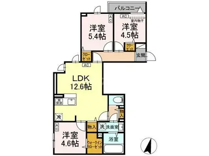 セレスティア江戸川II(3LDK/3階)の間取り写真