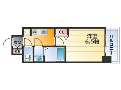 プレサンス西中島南方セレスト(1K/2階)の間取り写真