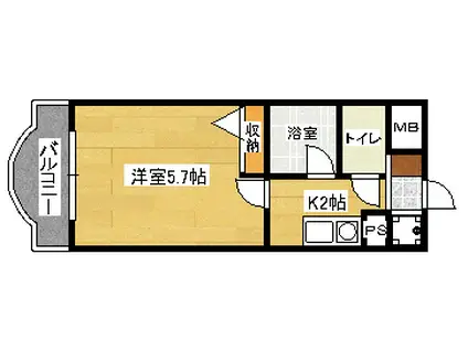 ルーテシア大野(1K/2階)の間取り写真