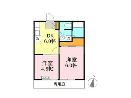 グレース松戸A(2DK/2階)の間取り写真