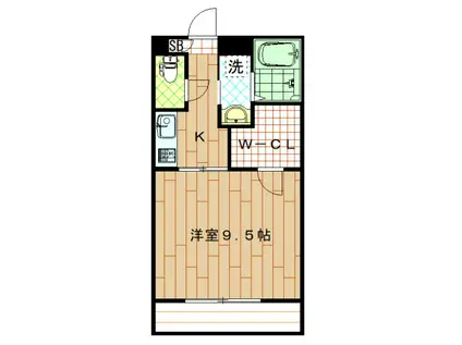 パークパレス(1K/1階)の間取り写真