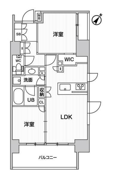 ディームス大井町(2LDK/4階)の間取り写真