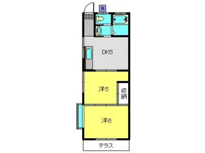 善之ハイツ(2DK/2階)の間取り写真