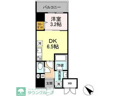 ゲートレジデンス鶴見(1DK/3階)の間取り写真