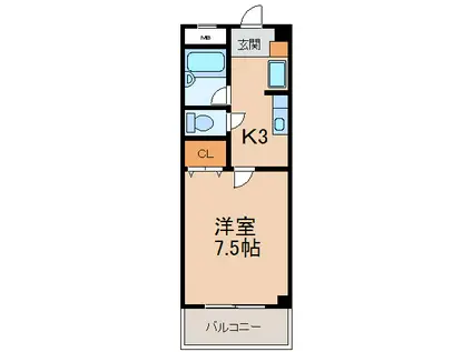 ノートルメゾンT(1K/2階)の間取り写真