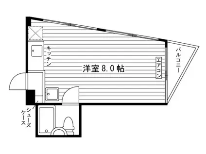 K2ビル(ワンルーム/4階)の間取り写真