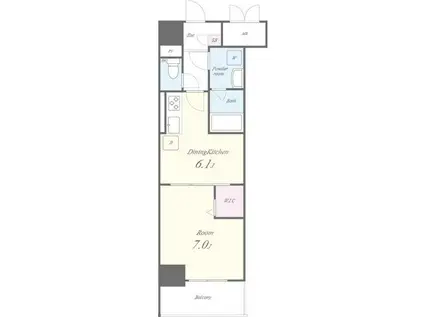 スプリームヒルズ鶴舞(1DK/6階)の間取り写真